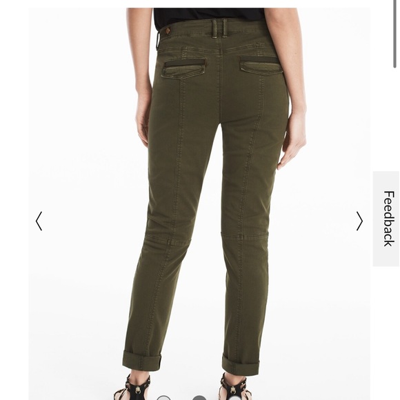 NWT Womens White House black market the straight crop pant olive green - Picture 3 of 14